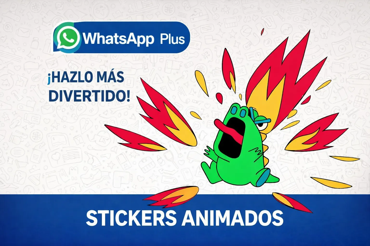Stickers animados en WhatsApp Plus con efectos dinámicos en chats
