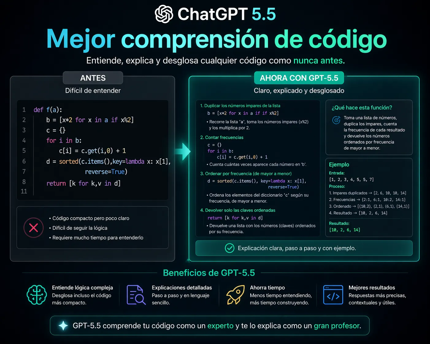 OpenAI 5.5 ahora tiene mejor compresi&oacute;n de codigo