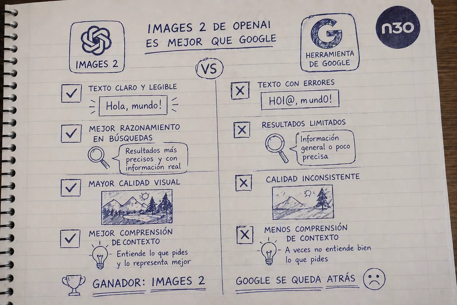 Comparaci&oacute;n entre OpenAI y Google - Imagen A