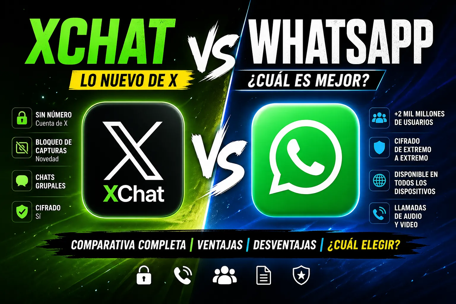 Diferencias t&eacute;cnicas de WhatsApp vs. Xchat