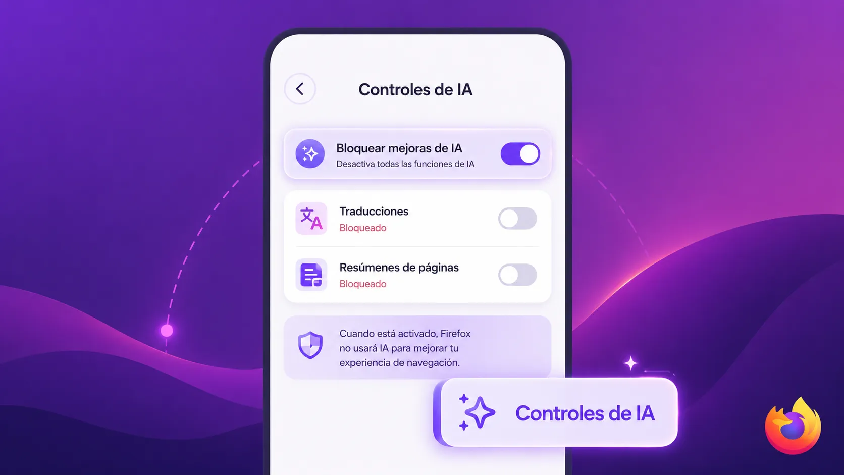 Controles de IA en Firefox
