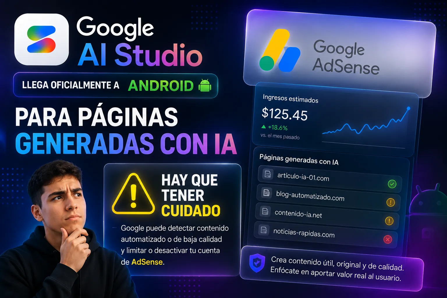 Google Adsense y las páginas con IA de Ai Studio
