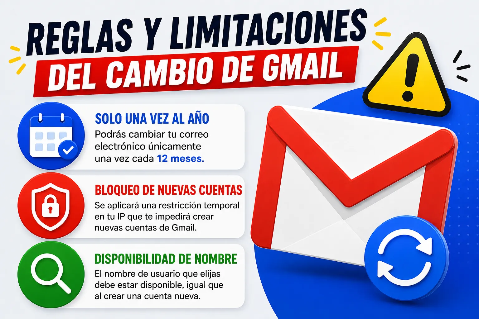 Reglas y limitaciones de tu usuario en Google 