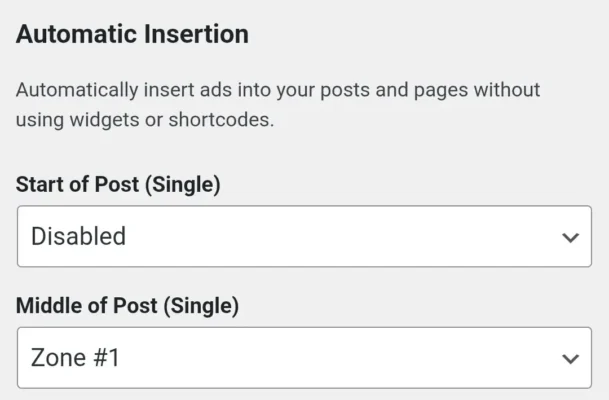 Configuración de inserción automática de anuncios en NeoPunto HilltopAds Manager